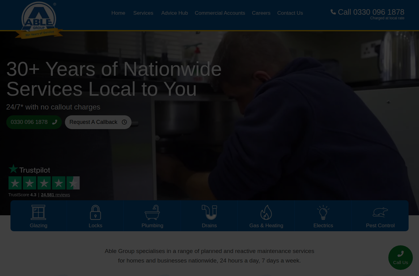 Able Group website screenshot for hackney rat control