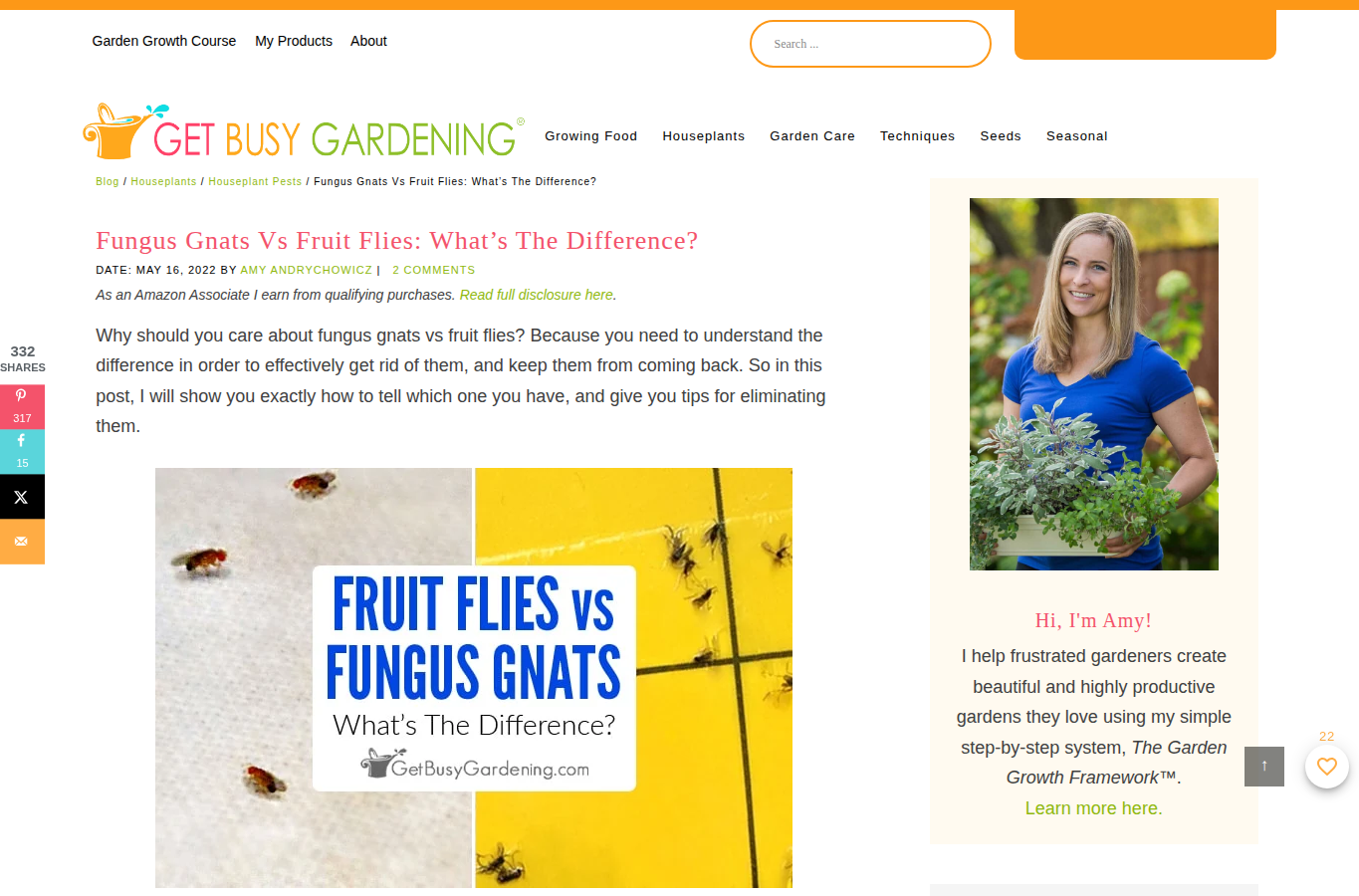 For fungus gnats: dry out the soil and break the cycle website screenshot for fungus gnats vs fruit flies