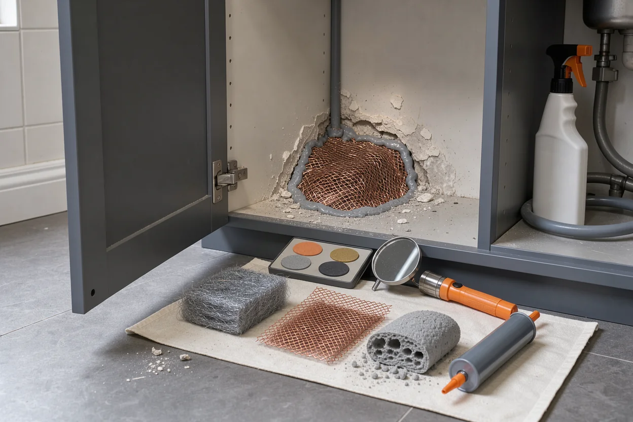 Best Material for Mouse Proofing Kitchen Cupboard Gaps