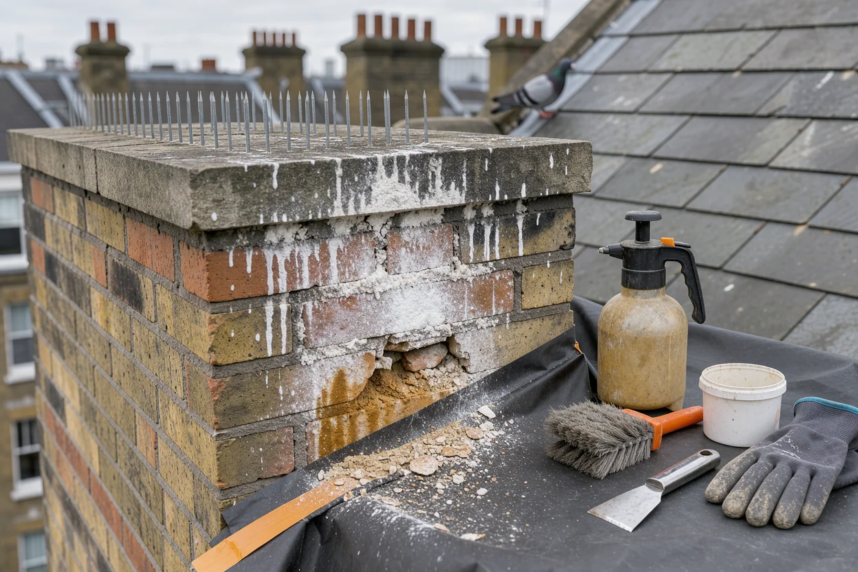 Pigeon Guano Masonry Damage: How to Neutralise the Acid