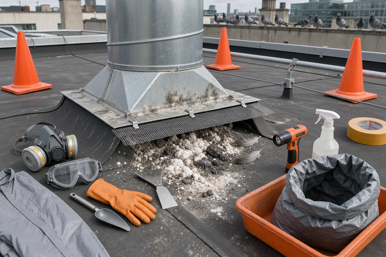 Meeting Pigeon Guano Cleanup Regulations on Commercial Roofs