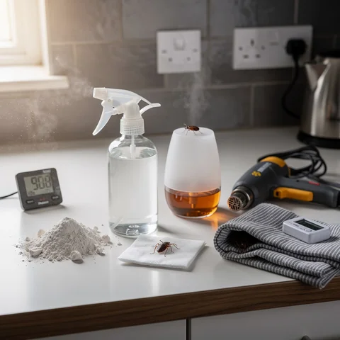 Editorial photograph showing why common DIY bed bug remedies fail, separating fact from myth about bed bugs for London homeowners