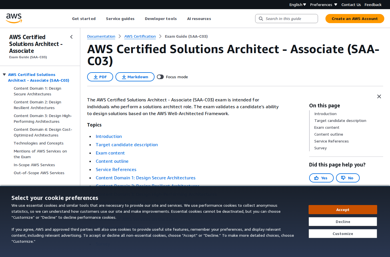 AWS Skill Builder page screenshot for aws solution architect associate syllabus