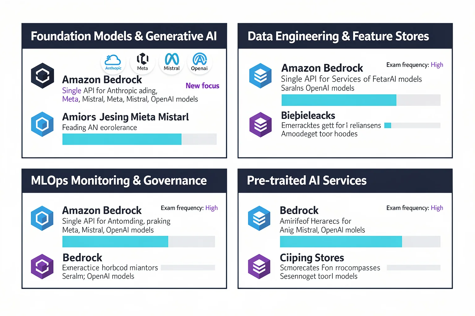 AWS machine learning tools comparison matrix organised by exam domain for candidates preparing with top AWS machine learning tools