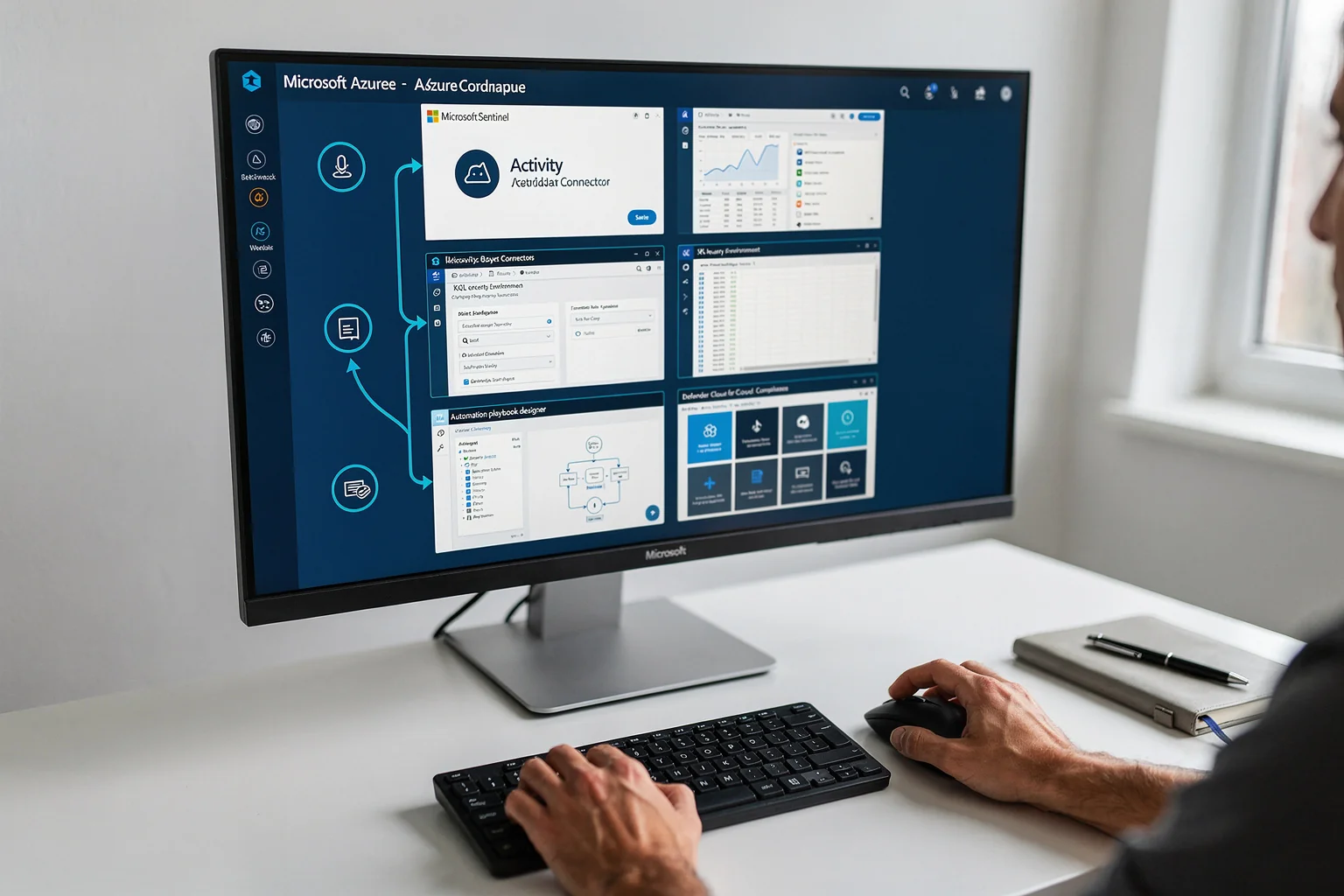 Five-step SC-200 lab practice flow for candidates working to become an Azure security engineer, covering Sentinel deployment, KQL queries, analytics rules, playbooks, and Defender compliance