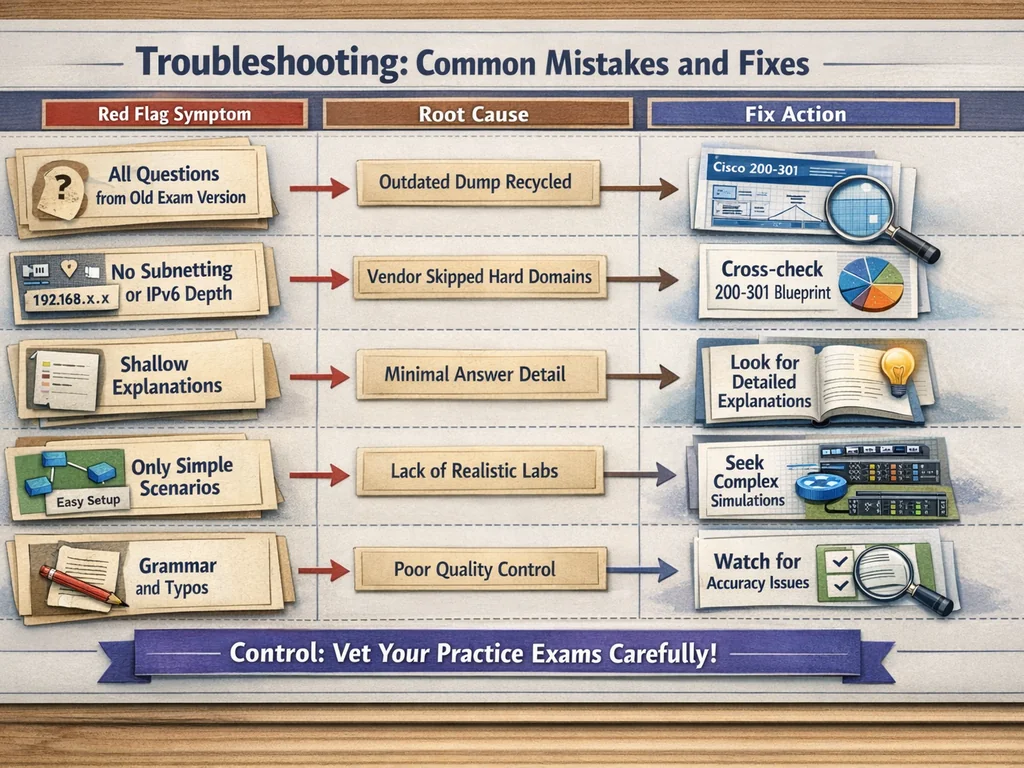 Troubleshooting: Common Mistakes and Fixes diagram for best ccna practice exams reddit
