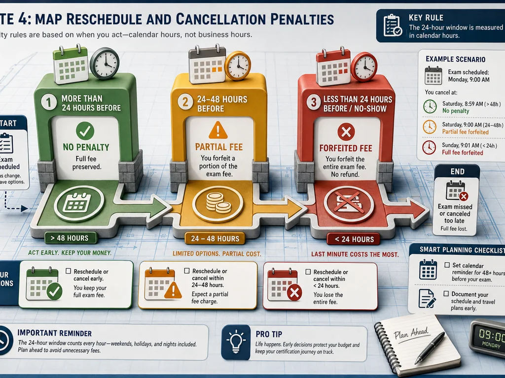 Gate 4: Map Reschedule and Cancellation Penalties diagram for aws solution architect exam cost