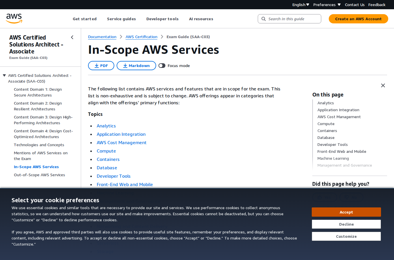 Third-Party Video Courses page screenshot for aws solution architect associate syllabus